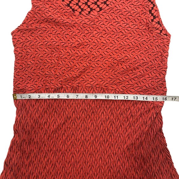 Habitat Sleeveless coral pink Red Textured Knit Dress M  Rayon Blend stretch - Picture 9 of 11